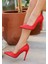 Jilya Kırmızı Cilt Stiletto Ayakkabı 3