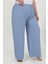 Kadın Büyük Beden Bürümcük Pantolon 210076 Mavi 3