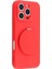 iPhone 16 Pro Kılıfı Düz ​​kenar Koruma Tpu+Pc Telefon Kılıfı Aynalı Ayaklık-Kırmızı (Yurt Dışından) 1