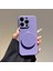 iPhone 16 Pro Max Kılıfı Düz ​​kenar Koruma Tpu+Pc Telefon Kılıfı Aynalı Ayaklık-Mor (Yurt Dışından) 1