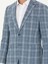 Erkek Mavi Slim Fit Yün Karışımlı Kareli Takım Elbise 50276627-VR036 6