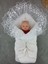 Yenidoğan Kumru Soft Cotton Taç Nakışlı Trilüks Kundak Bebek Battaniyesi Ekru 2