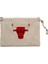 Chicago Bulls Logo Krem Clutch Astarlı Cüzdan / El Çantası 1