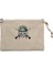 Military Style Skull Logo Krem Clutch Astarlı Cüzdan / El Çantası 1