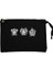 Three Monkeys Cartoon Siyah Clutch Astarlı Cüzdan / El Çantası 1