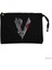 Vikings Blood Logo Siyah Clutch Astarlı Cüzdan / El Çantası 1