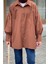 Kol Bağlama Detaylı Oversize Gömlek Acı Kahverengi 3