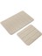 Doğal Kaymaz Taban Banyo Paspas Set Yumuşak Dokulu Su Emici Yıkanabilir Yeni Çizgili Set 50X80-50X40 2