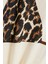 Kırık Beyaz Renk Leopar Bikini Desenli %100 Pamuk Kadın Oversize Tişört 4