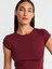 31779 Bisiklet Yaka Basic T-Shirt-Açık Bordo 3