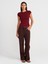 31779 Bisiklet Yaka Basic T-Shirt-Açık Bordo 4