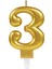 Gold Renkli Rakamlı Doğum Günü Pastası Yaş Mumu – 3 Yaş 1