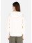 Regular Fit Kapüşonlu Kadın Ekru Sweatshirt 2