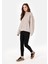 Comfort Fit Yuvarlak Yaka Kadın Bej Sweatshirt 3