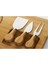 Doğal bambu peynir sunum seti, şık ve kullanışlı, kahverengi renk seçeneğiyle. 3