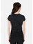 Slim Fit Yuvarlak Yaka Baskılı Kadın Antrasit Kısa Kol Tişört 2