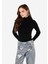 Slim Fit Balıkçı Yaka Kadın Siyah Kazak 1