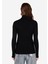 Slim Fit Balıkçı Yaka Kadın Siyah Kazak 2