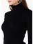 Slim Fit Balıkçı Yaka Kadın Siyah Kazak 4