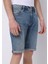 Straight Fit Düşük Bel Düz Erkek Denim Jean Şort 4