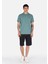 Regular Fit Polo Yaka Düz Erkek Yeşil Kısa Kol Tişört 3