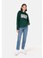 Comfort Fit Kapüşonlu Kadın Yeşil Sweatshirt 3