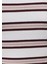 Slim Fit Yuvarlak Yaka Çizgili Kadın Ekru Kısa Kol Tişört 5