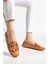 Kadın Hakiki Deri Tokalı Klasik Loafer - Taba 1