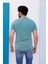 Erkek Yeşil Bisiklet Yaka Baskılı T-Shirt - 170 8