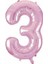 Rakam Folyo Balon 3 Pembe Renk 86 cm - 34” 1