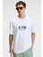 Tasty Erkek %100 Pamuk Oversize Fit Baskılı Kısa Kollu Yuvarlak Yakalı Beyaz T-Shirt 1