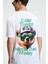 Tasty Erkek %100 Pamuk Oversize Fit Baskılı Kısa Kollu Yuvarlak Yakalı Beyaz T-Shirt 5