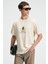 Bold Erkek %100 Pamuk Oversize Fit Baskılı Kısa Kollu Yuvarlak Yakalı Vanilya T-Shirt 2