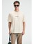 Tasty Erkek %100 Pamuk Oversize Fit Baskılı Kısa Kollu Yuvarlak Yakalı Vanilya T-Shirt 1