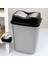 Çift Kapaklı Plastik Çöp Kovası - Ev Ofis Banyo Mutfak Çöp Kovası Gri 30 Litre 1