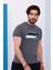 Erkek Antrasit Bisiklet Yaka Baskılı T-Shirt - 170 3