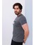 Erkek Antrasit Bisiklet Yaka Baskılı T-Shirt - 170 4