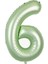 Rakam Folyo Balon 6 Rakamı Retro Adaçayı Yeşili 100 cm 40 Inc 1