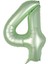 Rakam Folyo Balon 4 Rakamı Retro Adaçayı Yeşili 100 cm 40 Inc 1