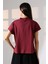 Dik Yaka Pamuklu T-Shirt 19588 Bordo 4