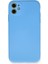 iPhone 11 Kılıf Nano Içi Kadife Silikon - Mavi 1