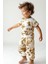 Unisex Çocuk Batik Desenli Pijama Takımı - Camel 1
