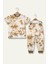 Unisex Çocuk Batik Desenli Pijama Takımı - Camel 2