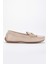 Kadın Hakiki Deri Tokalı Klasik Loafer - Bej 3