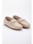 Kadın Hakiki Deri Klasik Loafer - Bej 4