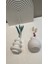 El Yapımı Minimalist Beyaz Mini Vazo Seti (2'li) - Modern Dekoratif Vazo 2