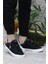 Rachel Siyah Keten Sneaker Kadın Ayakkabı 2