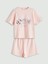 Lcw Kids pembe Bisiklet Yaka Kız Çocuk Şortlu Pijama Takımı 1