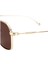 AM0372S 002 Altın Kahverengi Unisex Geometrik Güneş Gözlüğü 4