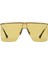 GG1096S 003 99-1 Kadın Sarı Mat Camlı Altın Çerçeve Geometrik Güneş Gözlüğü 1